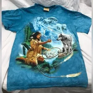 The Mountain 'Dreams Of Wolf Spirit' T-Shirt - 100% Cotton, Hand-Dyed, Eco-Friendly 3D Graphic Tee - View #2
